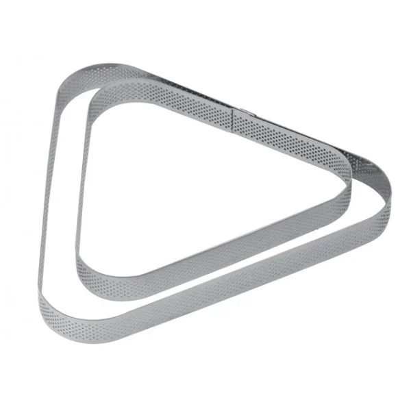 vente pas cher en ligne Cercle à Tarte Triangle Inox Micro-perforé 22 X 20 Cm X H 2 Cm Pavoni 1