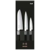 Coffret 3 Couteaux Japonais Universel 10 Cm Universel 15 Cm Et Santoku 16,5 Cm Wasabi Black Kai magasin solde 7