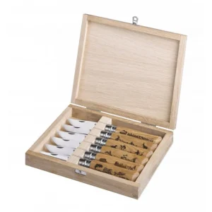 prix pas cher Coffret 6 Couteaux Gravure Animalia Opinel 10