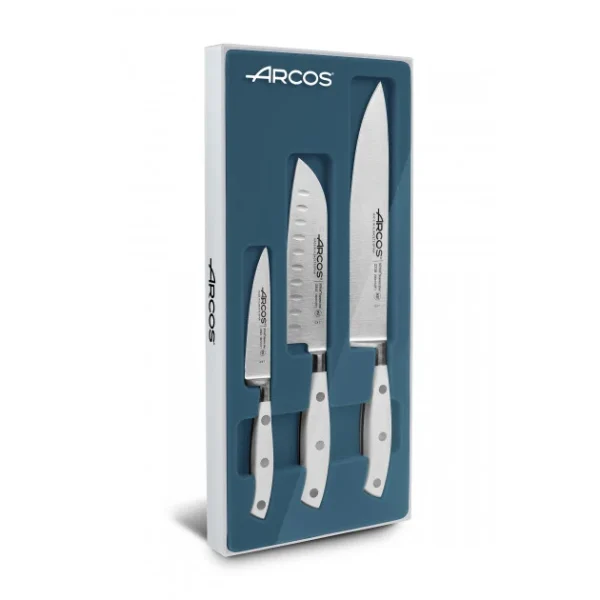 Coffret Couteaux RIVIERA BLANC (x3) Arcos Meilleur Prix Garanti 1