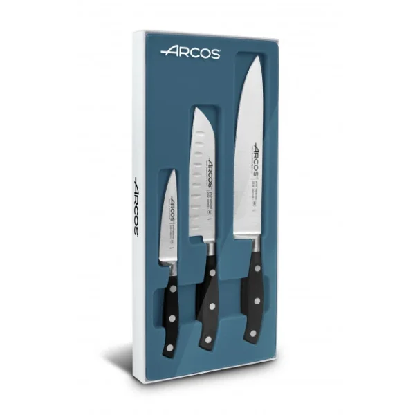 marque pas cher Coffret Couteaux RIVIERA NOIR (x3) Arcos 1