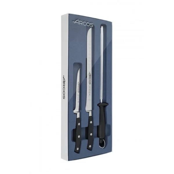 Coffret Couteaux Spécial Jambon Riviera Noir (x3) Arcos Satisfait ou Remboursé 1