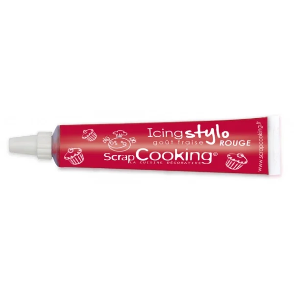 SCRAPCOOKING DLUO Courte Stylo Glaçage Rouge Goût Fraise 1