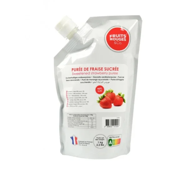 DLUO Dépassée Purée De Fraise 1kg Fruits Rouges & Co 1