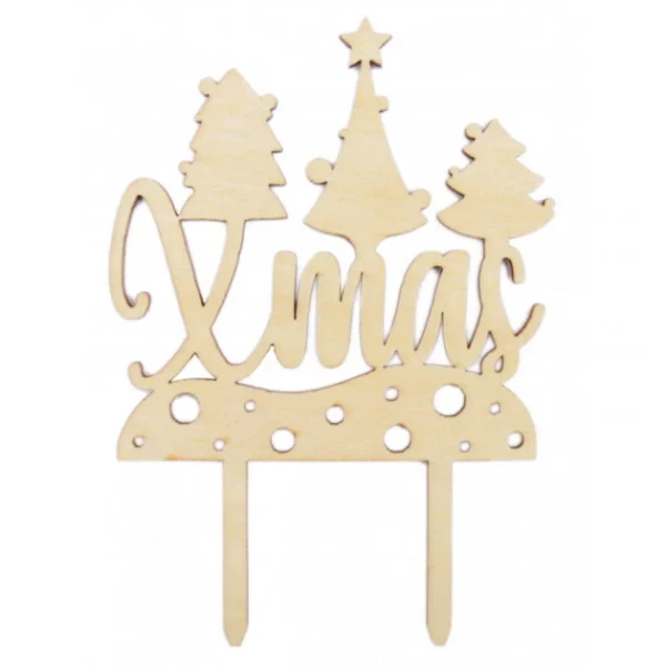 FIN DE SERIE Cake Topper Bois Xmas 13cm Scrapcooking 1