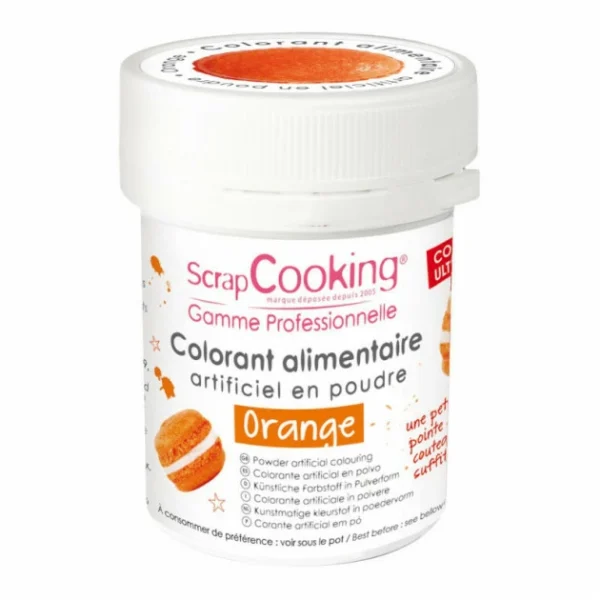 FIN DE SERIE Colorant Alimentaire en Poudre Orange 5g Scrapcooking 1