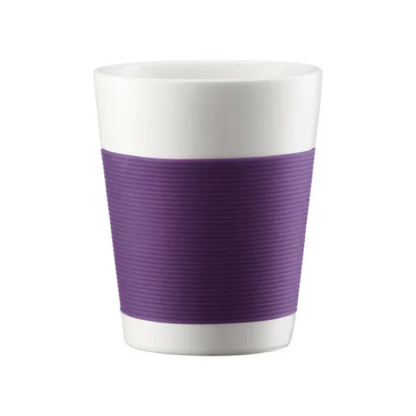 FIN DE SERIE Mug Canteen Double Paroi en Porcelaine 20 cl Violet – (x2) 1