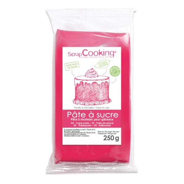 De Qualité FIN DE SERIE Pâte à Sucre Rose Fushia 250 g ScrapCooking 1