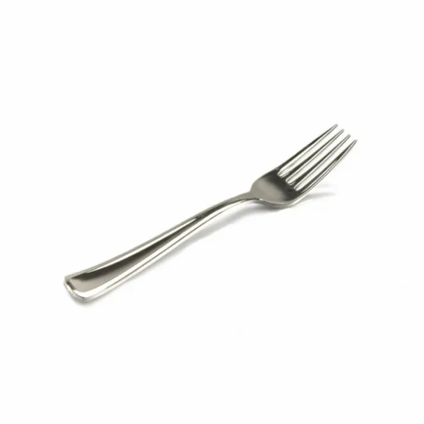 FIN DE SERIE Petite Fourchette Plastique Métallisée 15cm (x50) Crokus 1