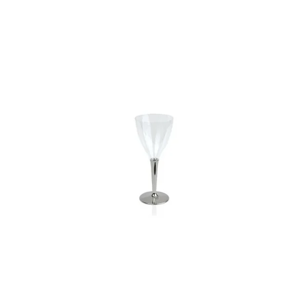 FIN DE SERIE Verre à vin Plastique pied argent 13 cl (x6) Crokus 1