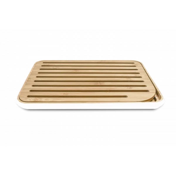 Neuve avec étiquette Planche à Pain Bambou 35 X 25 Cm Blanc Pebbly 1