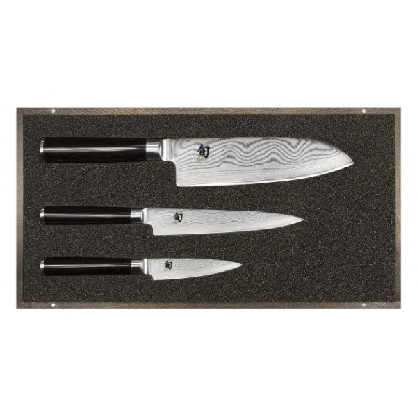 prix de gros Set Couteau D’Office, Couteau Universel Et Couteau Santoku Shun Classic Damas Kai 1